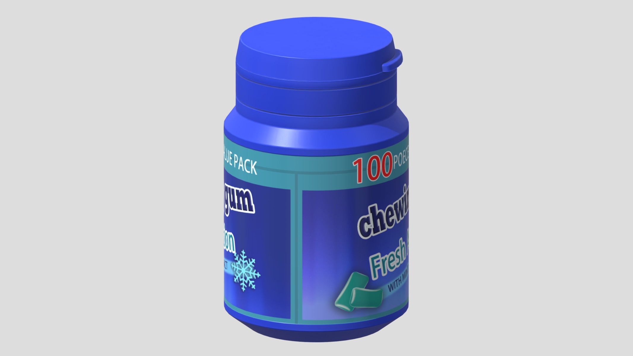 Chewing Gum Bottle Low Poly Low-poly 3D model_4