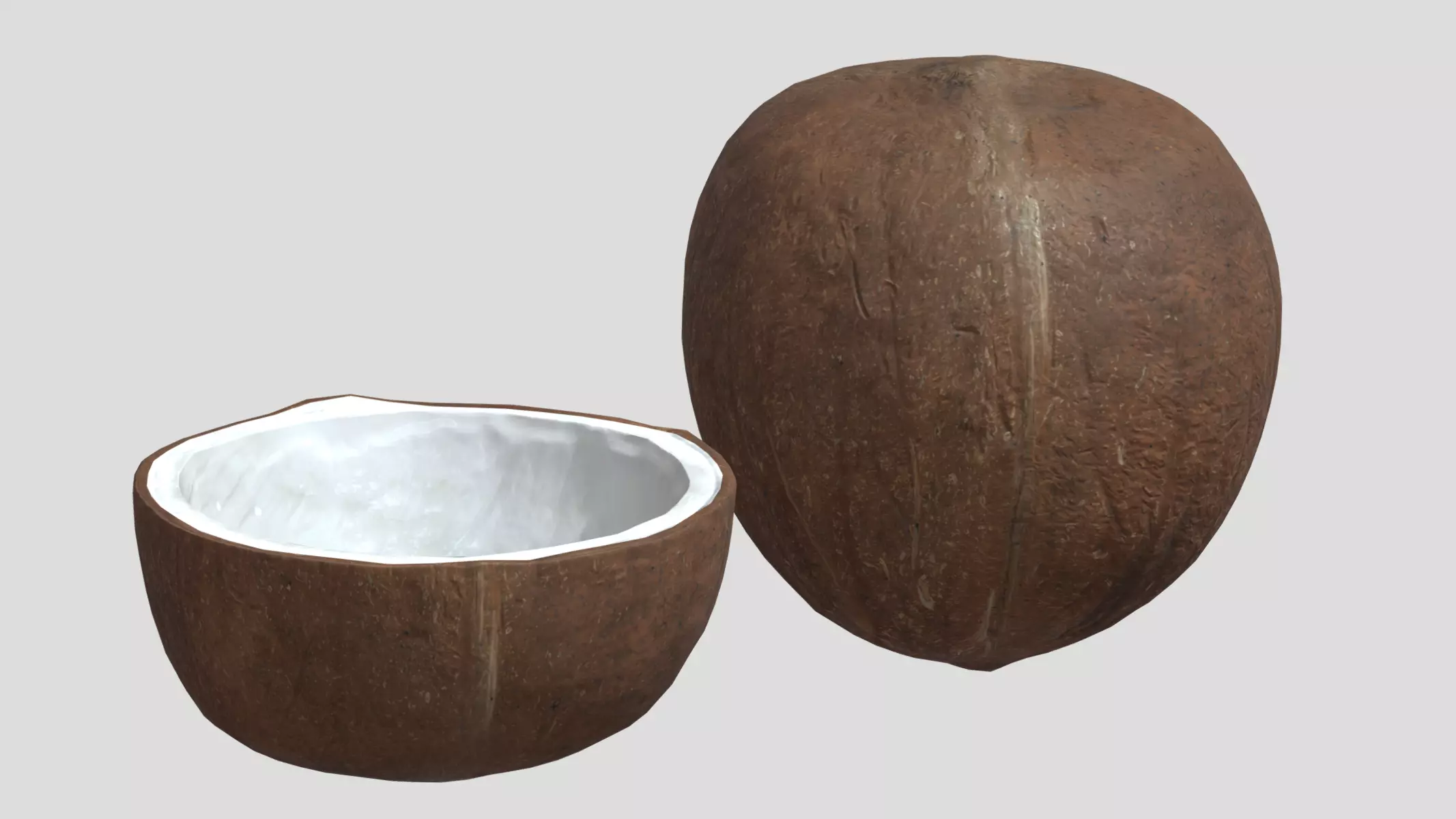 Coconut 01 Low Poly Low-poly 3D model_0
