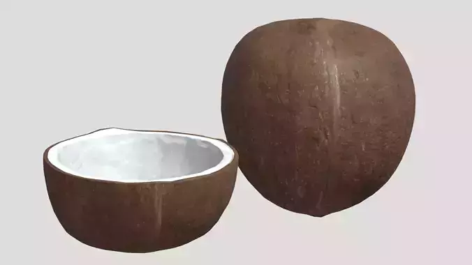 Coconut 01 Low Poly Low-poly 3D model