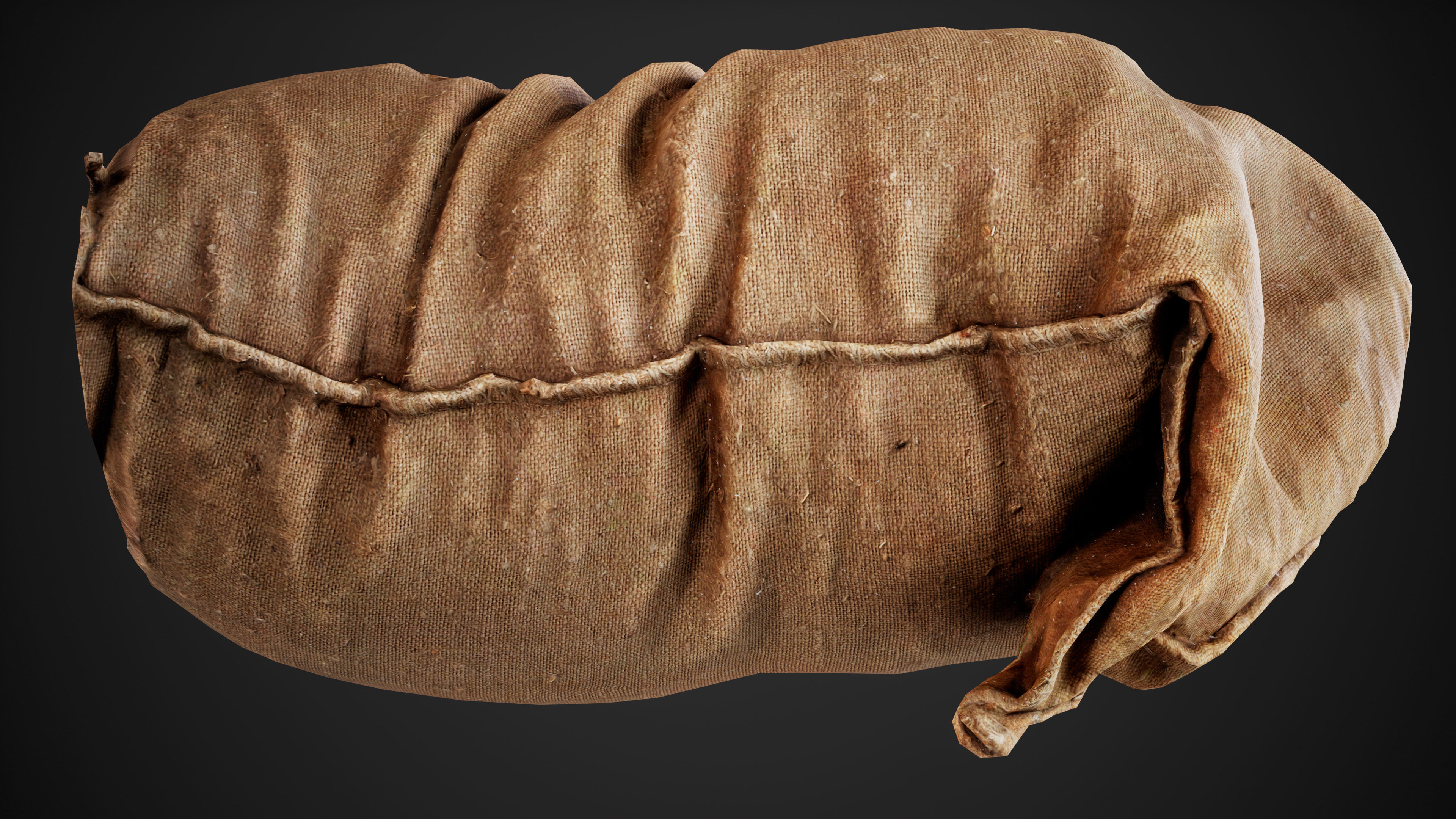 Old burlap bag photo scan Free low-poly 3D model_10