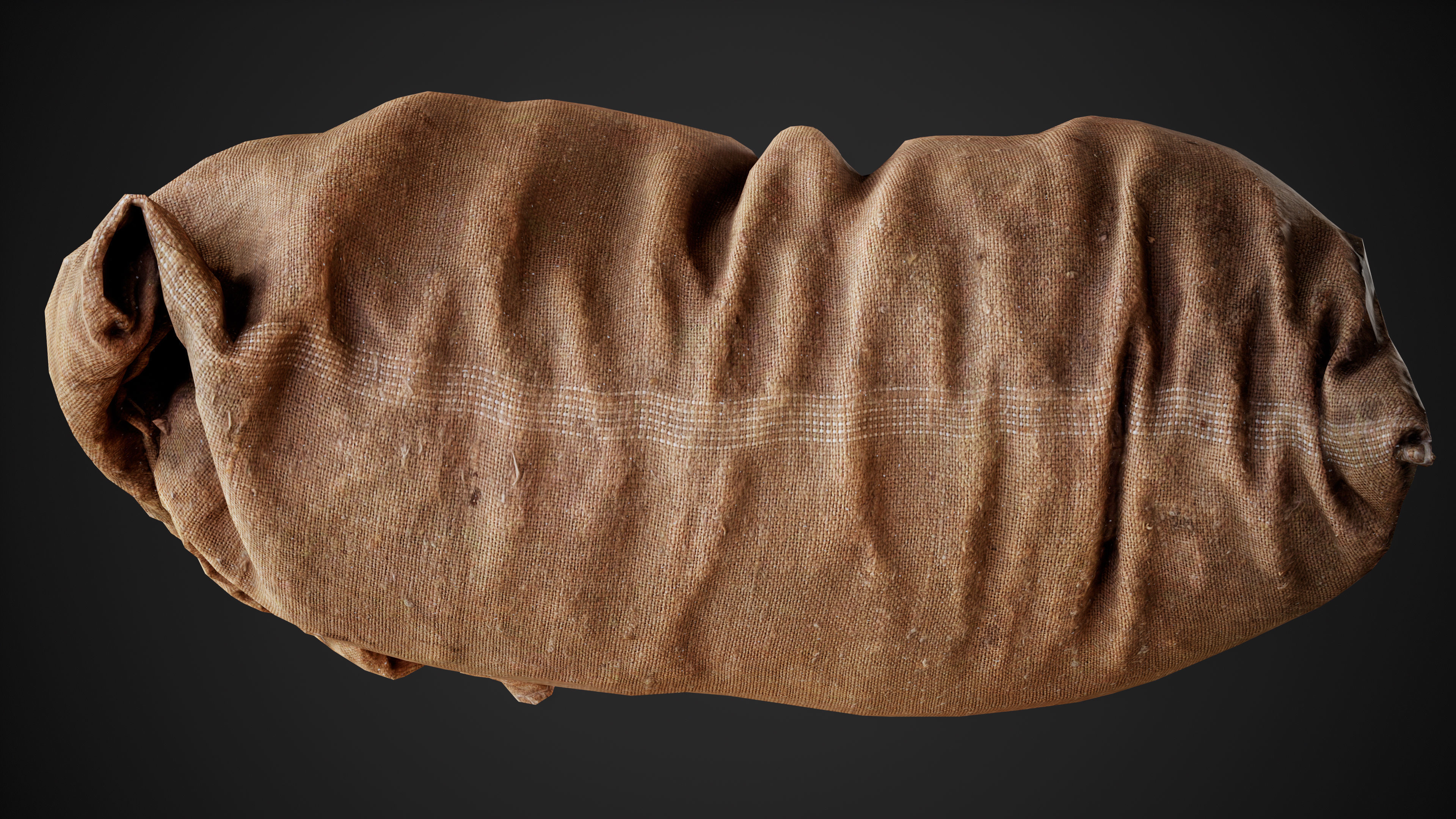 Old burlap bag photo scan Free low-poly 3D model_9