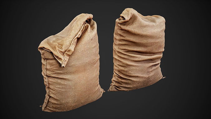 Old burlap bag photo scan Free low-poly 3D model