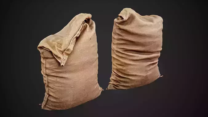 Old burlap bag photo scan Free low-poly 3D model