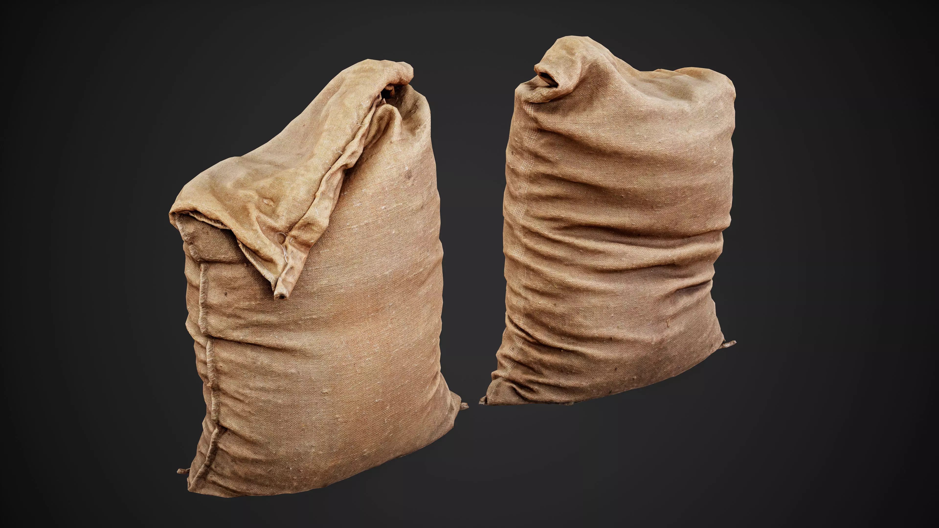 Old burlap bag photo scan Free low-poly 3D model_0