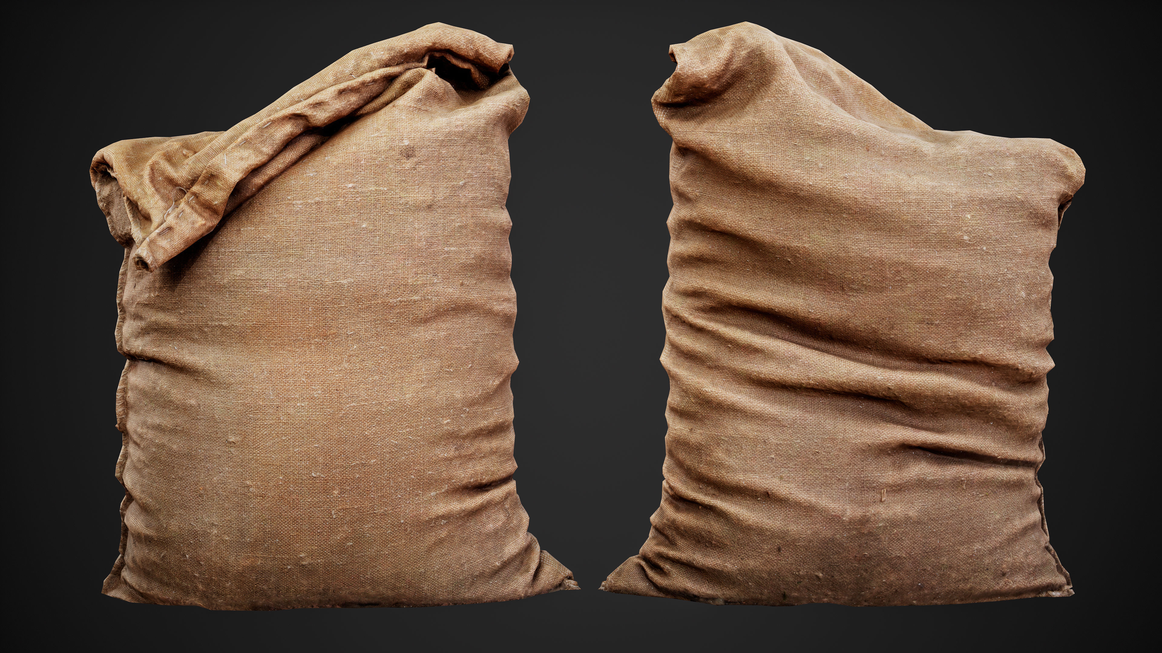 Old burlap bag photo scan Free low-poly 3D model_2