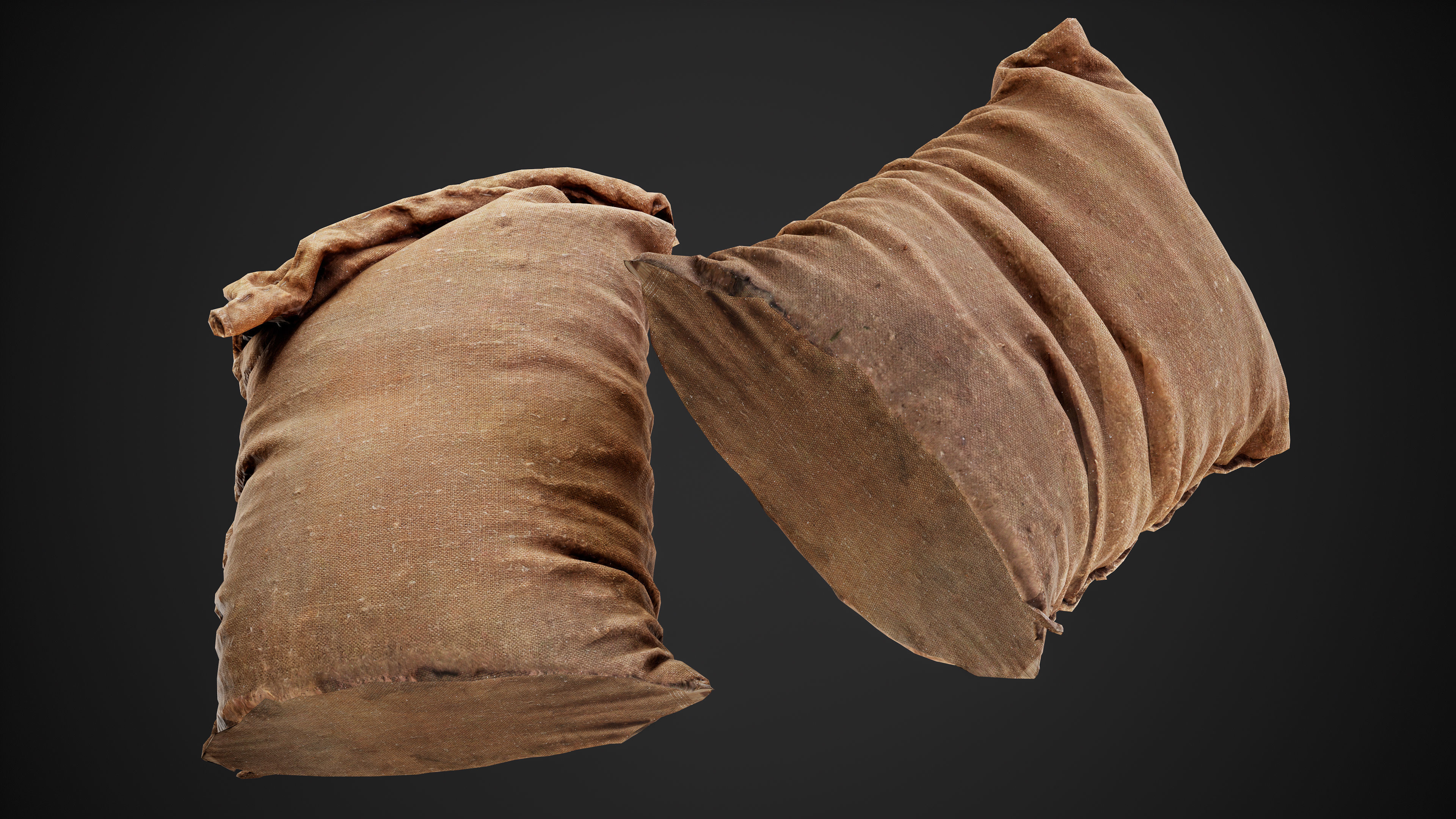 Old burlap bag photo scan Free low-poly 3D model_3