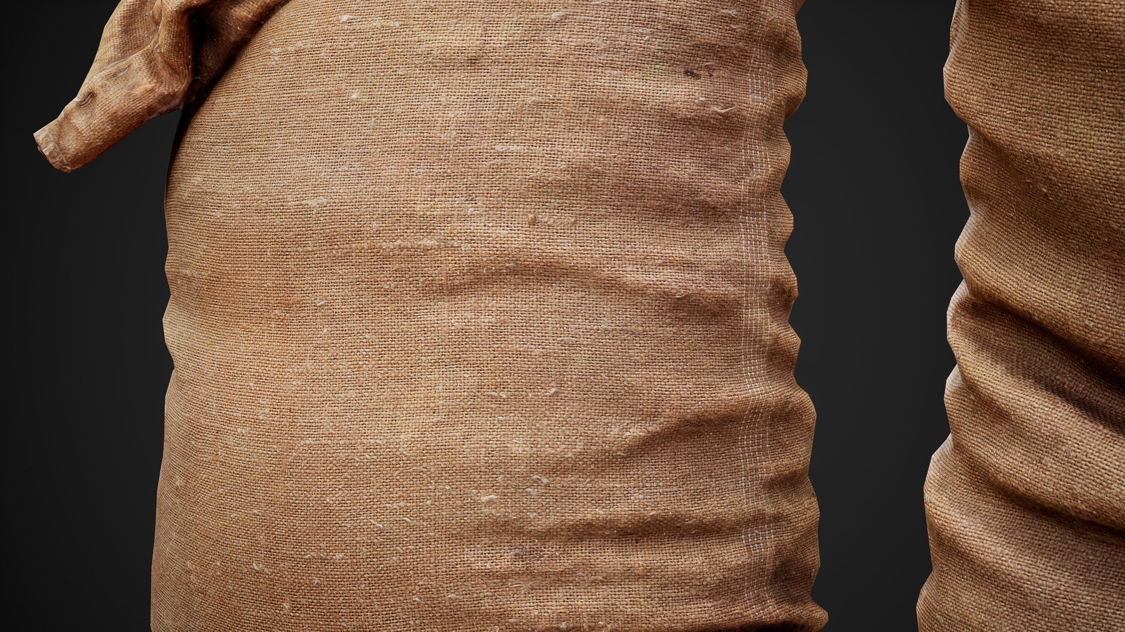 Old burlap bag photo scan Free low-poly 3D model_7