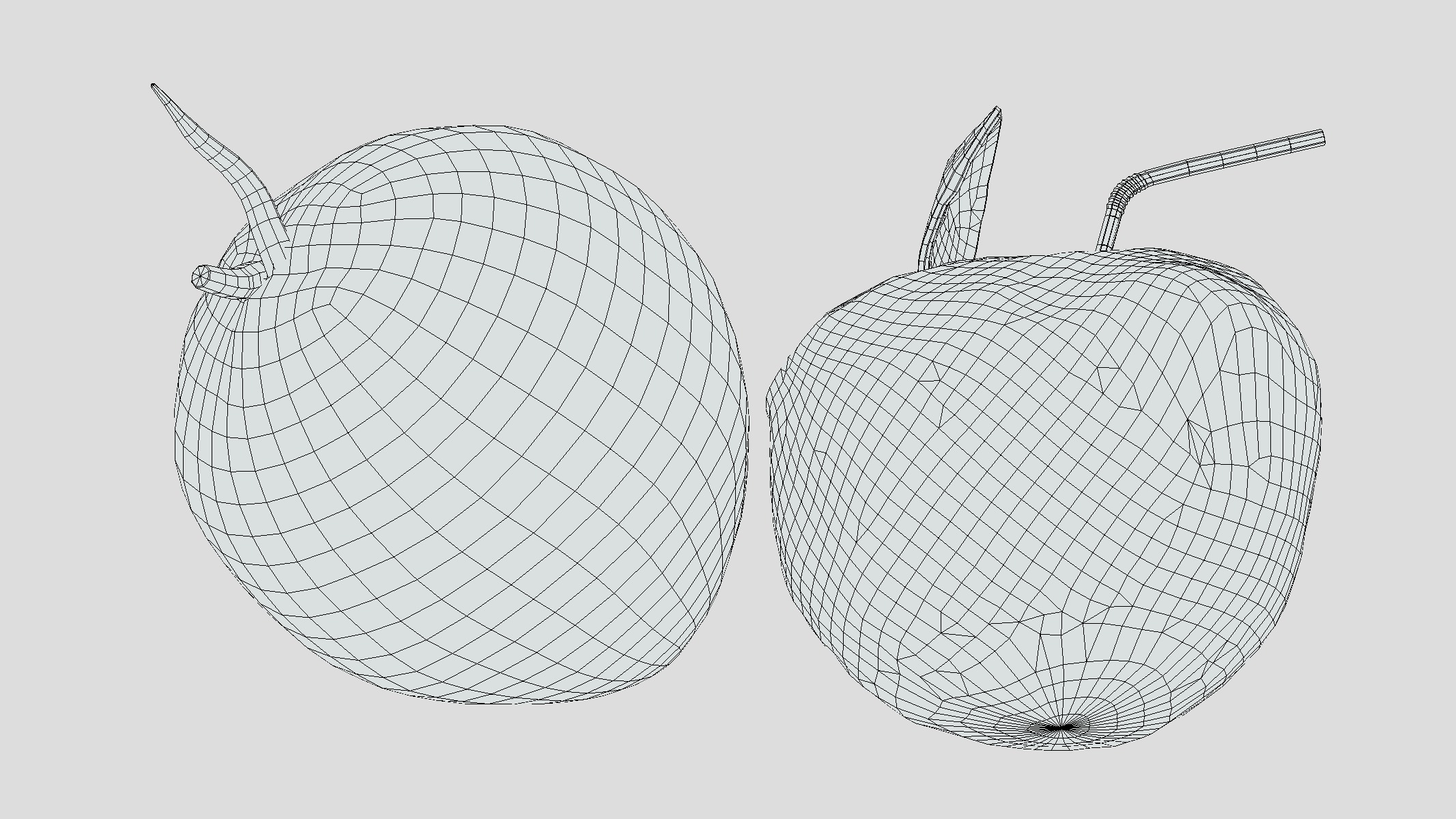 Coconut 02 Low Poly Low-poly 3D model_11