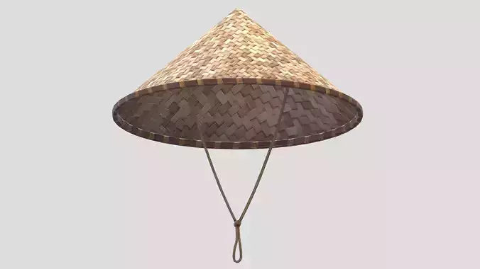 Conical Hat Low Poly Low-poly 3D model