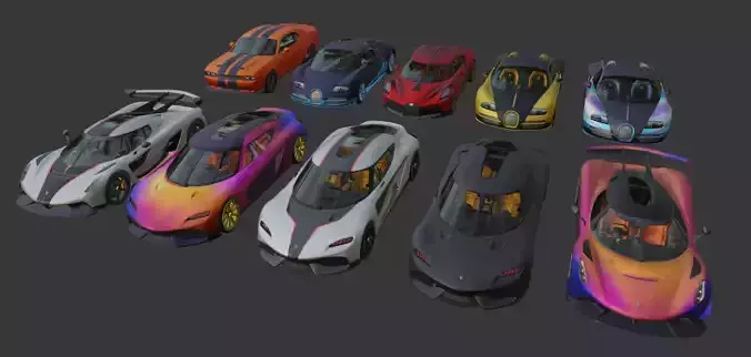 PUBG vehicles Sport pack 2 Low-poly 3D model