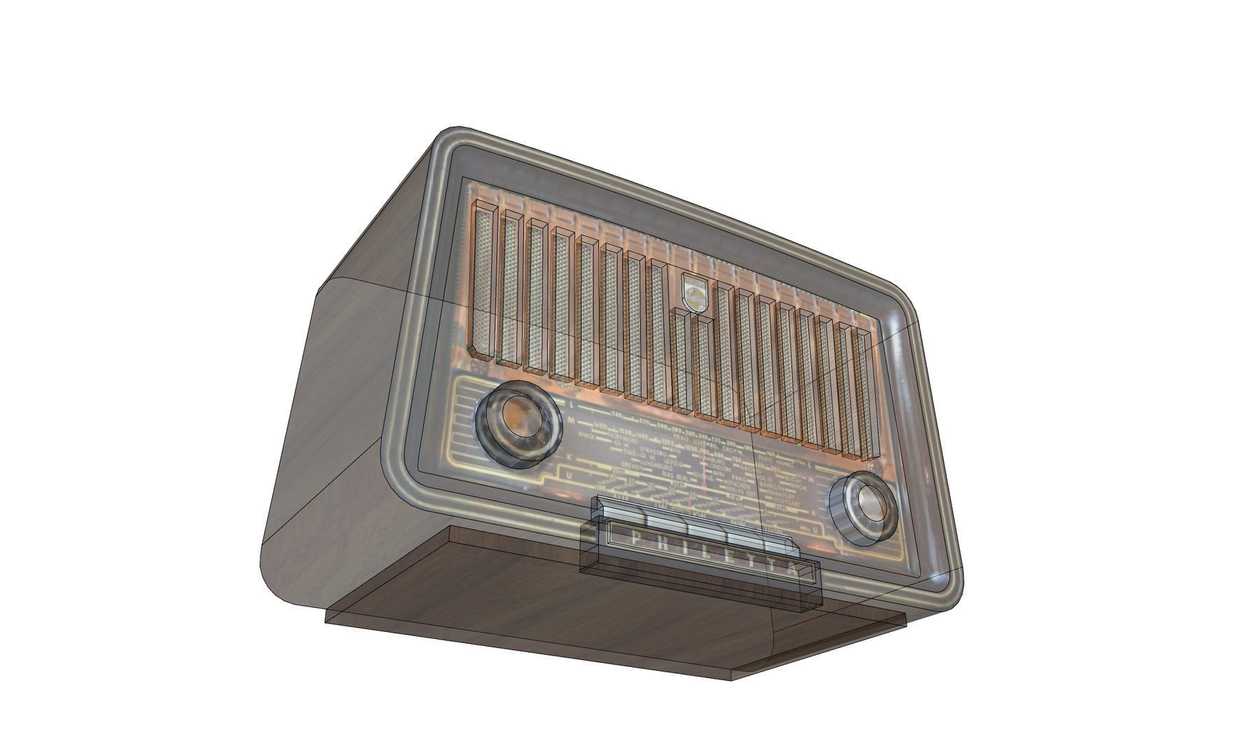 Low Poly Old Radio 4 maresal3d Low-poly 3D model_15