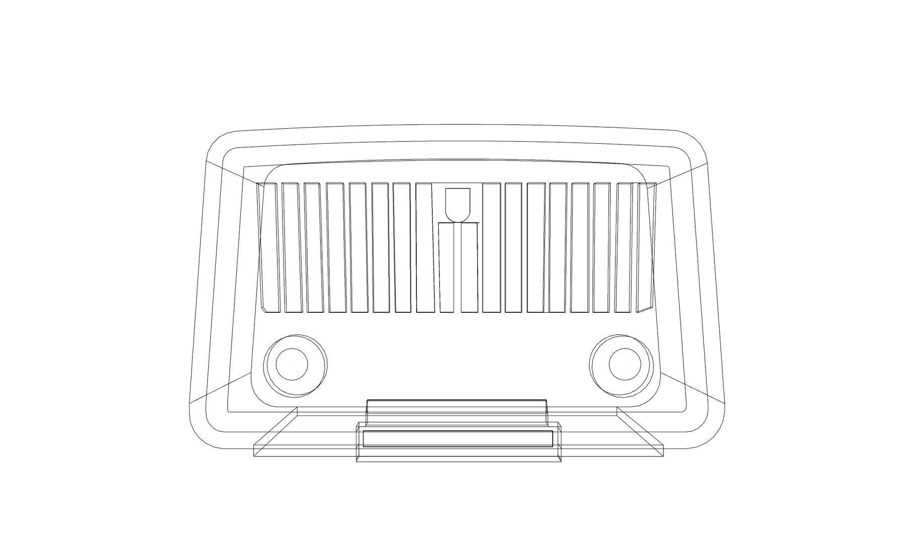 Low Poly Old Radio 4 maresal3d Low-poly 3D model_9