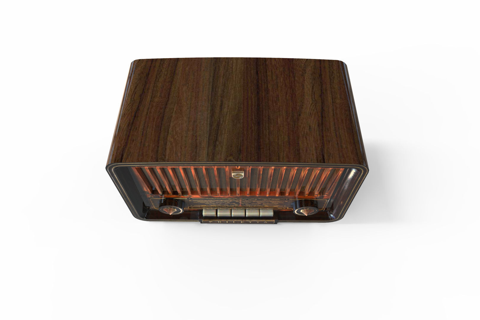 Low Poly Old Radio 4 maresal3d Low-poly 3D model_8