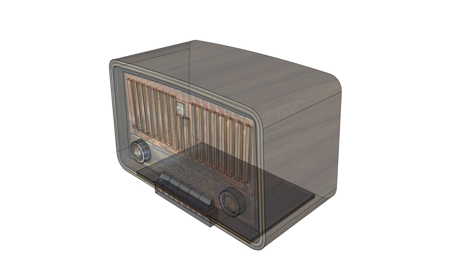 Low Poly Old Radio 4 maresal3d Low-poly 3D model_14