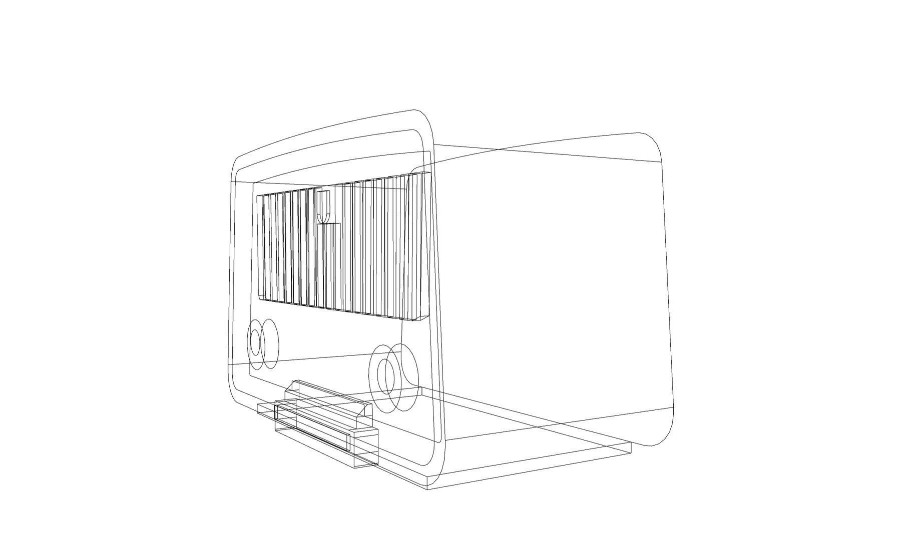 Low Poly Old Radio 4 maresal3d Low-poly 3D model_10