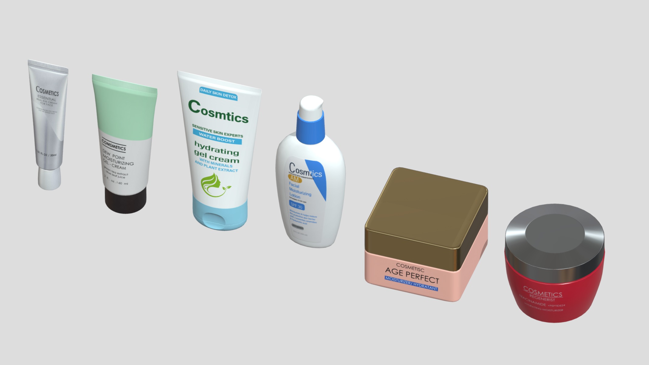 Cosmetics Set Low Poly Low-poly 3D model_19