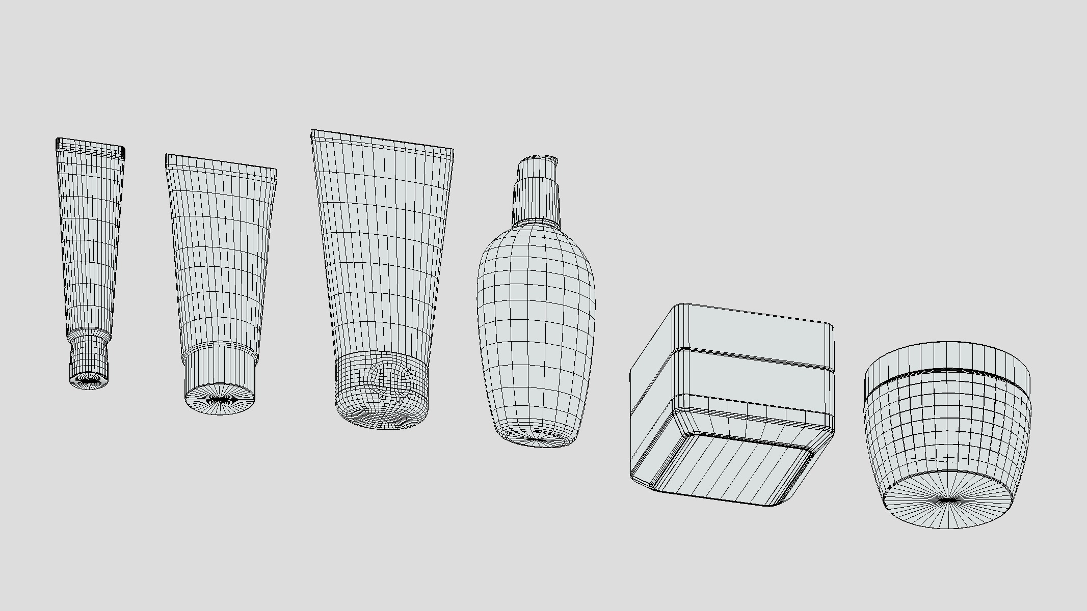 Cosmetics Set Low Poly Low-poly 3D model_16