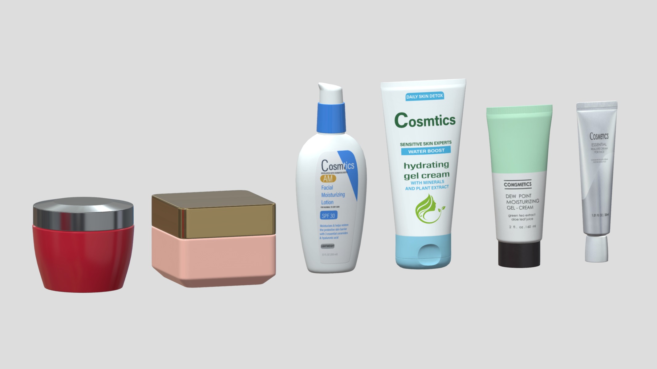 Cosmetics Set Low Poly Low-poly 3D model_11