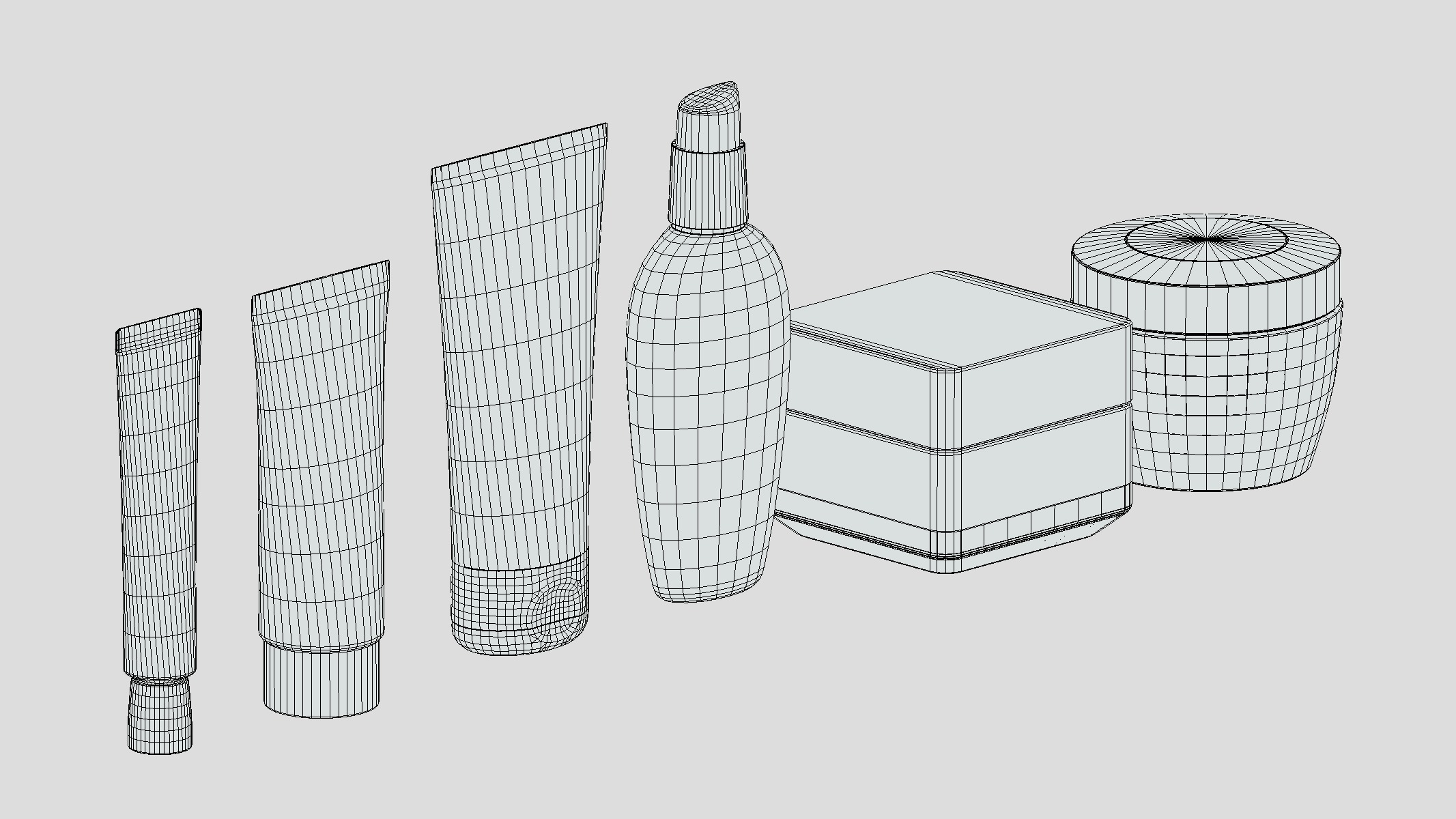 Cosmetics Set Low Poly Low-poly 3D model_4