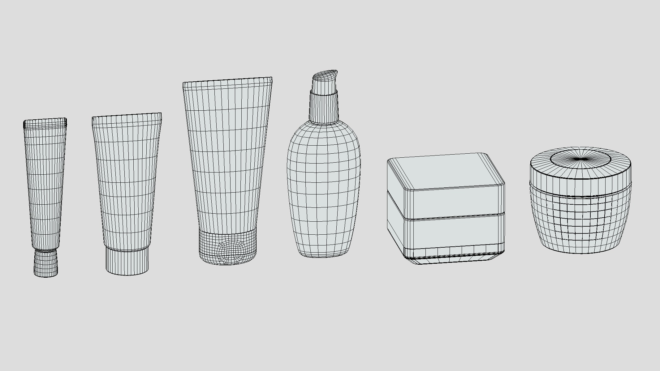 Cosmetics Set Low Poly Low-poly 3D model_1