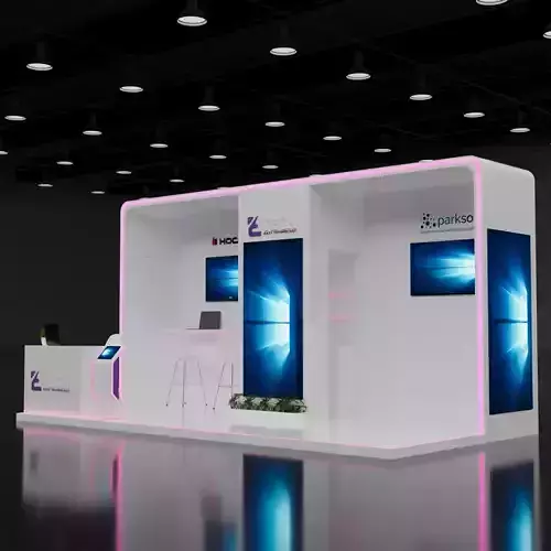 booth 6x3 open 3 side 