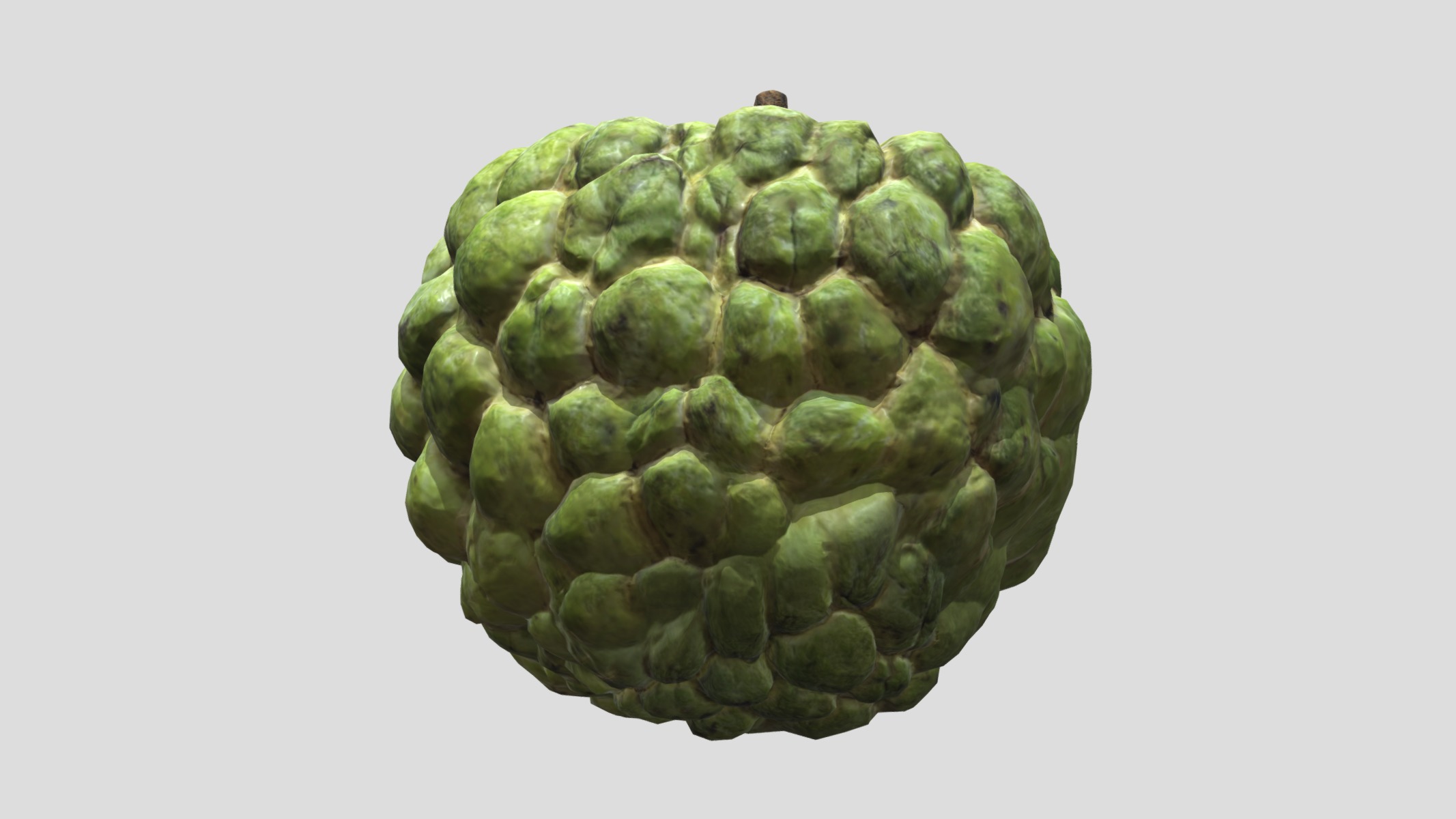 Custard Apple Low Poly Low-poly 3D model_10