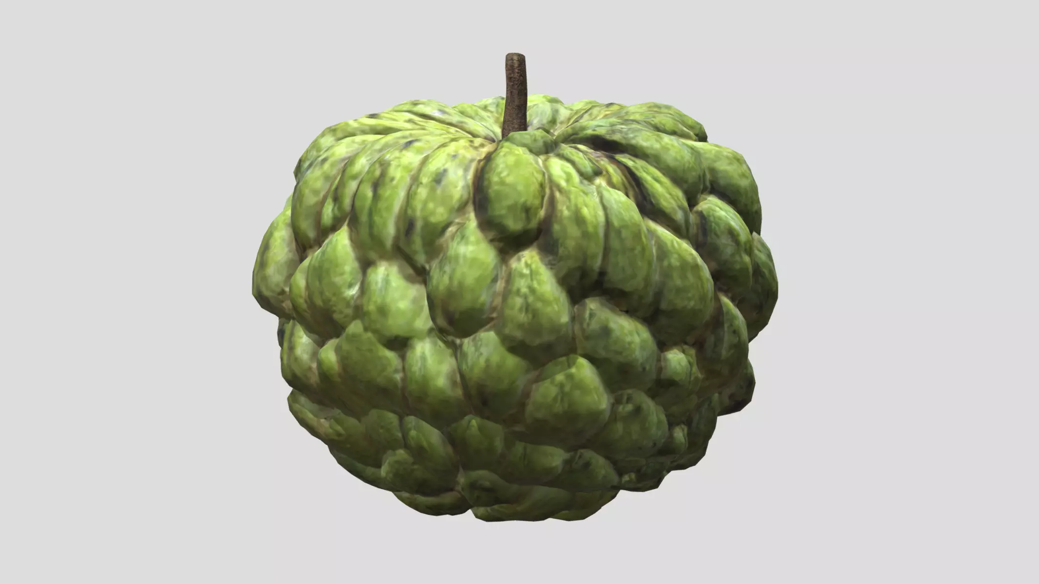 Custard Apple Low Poly Low-poly 3D model_0