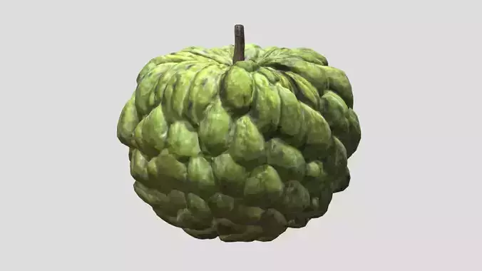 Custard Apple Low Poly Low-poly 3D model