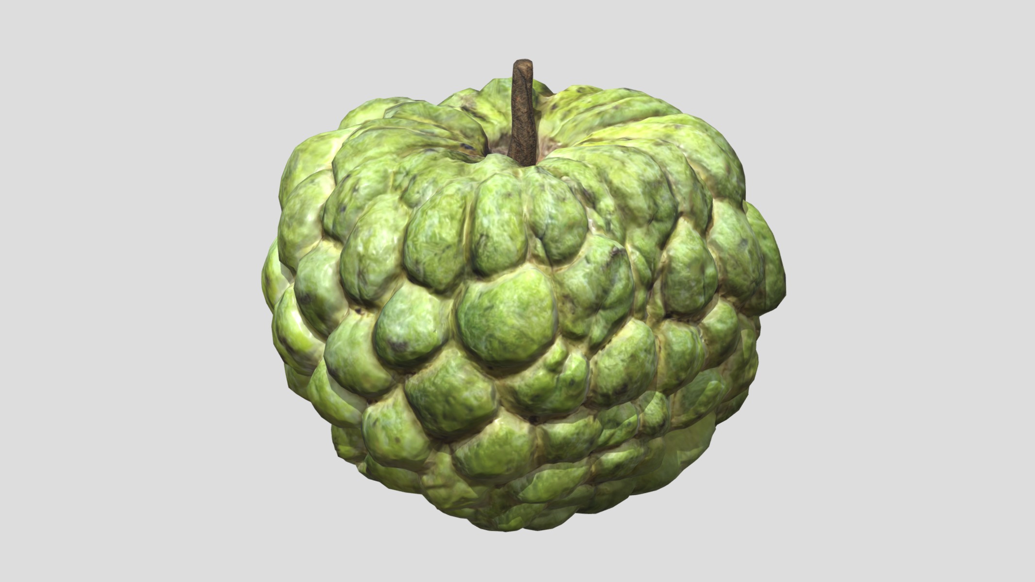 Custard Apple Low Poly Low-poly 3D model_4