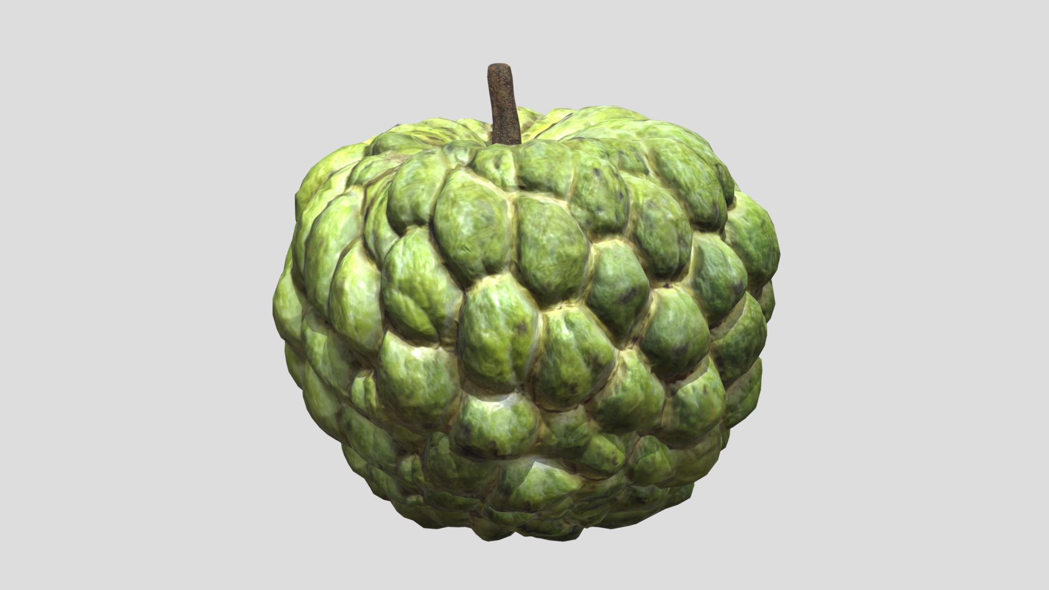Custard Apple Low Poly Low-poly 3D model_2