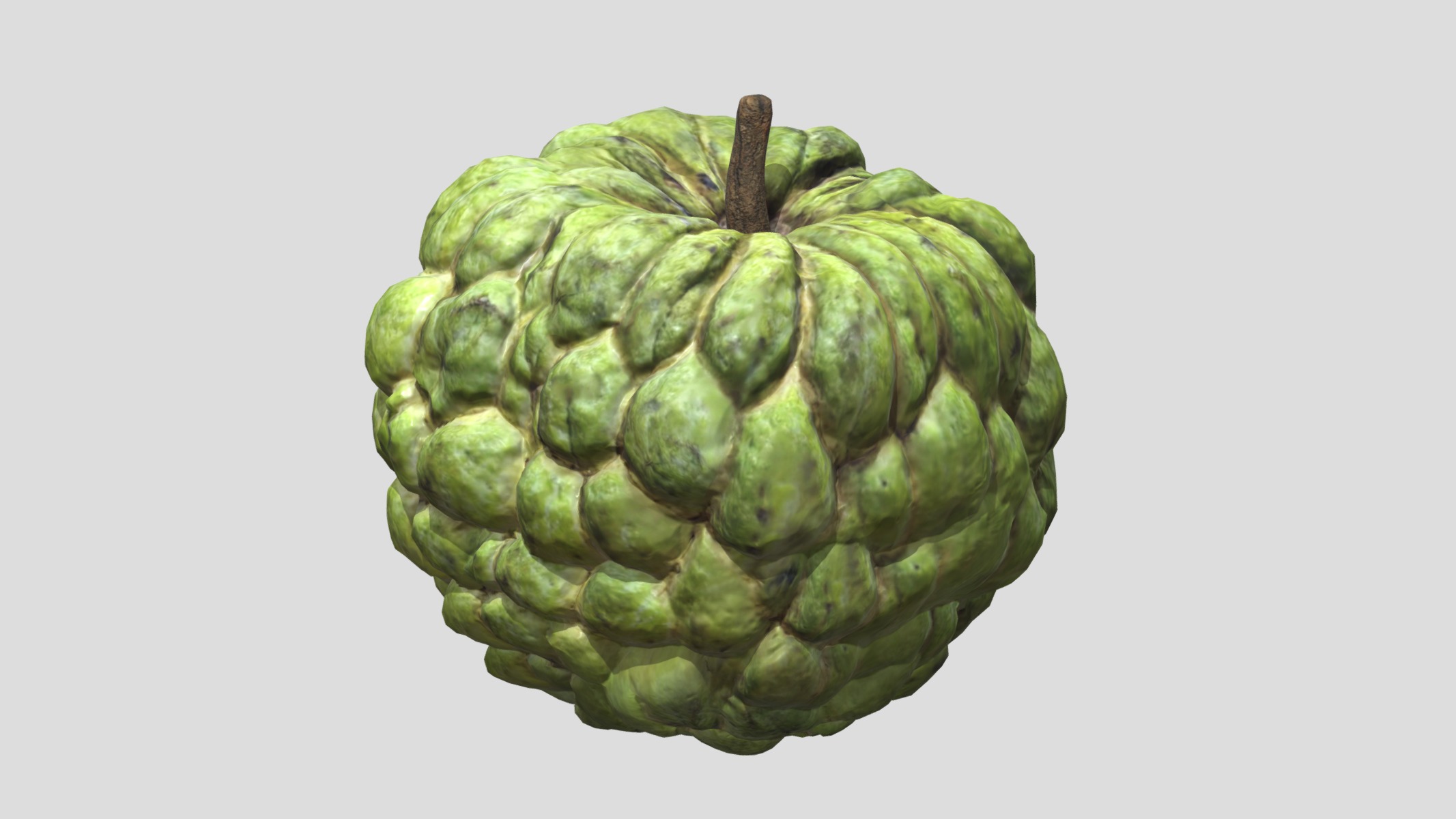 Custard Apple Low Poly Low-poly 3D model_6