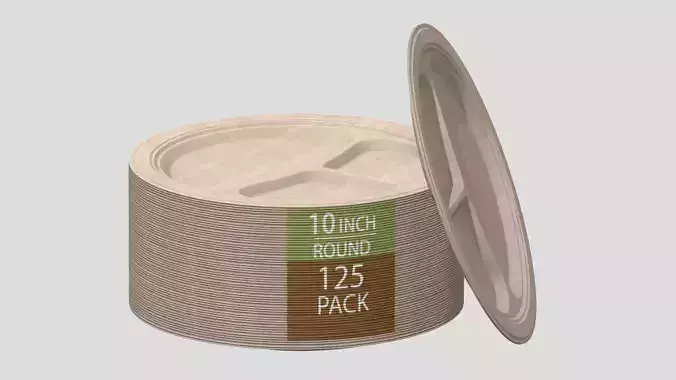 Disposable Paper Plates Low Poly