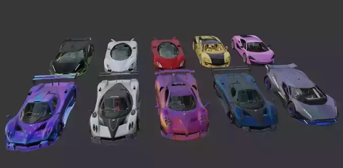 PUBG vehicles Racing pack 5 Low-poly 3D model