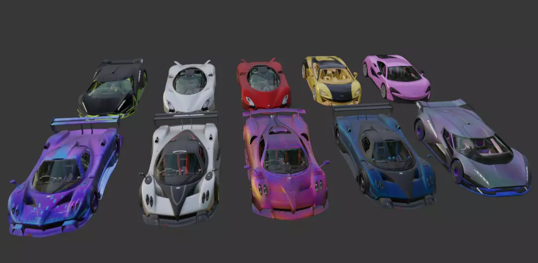 PUBG vehicles Racing pack 5 Low-poly 3D model_0