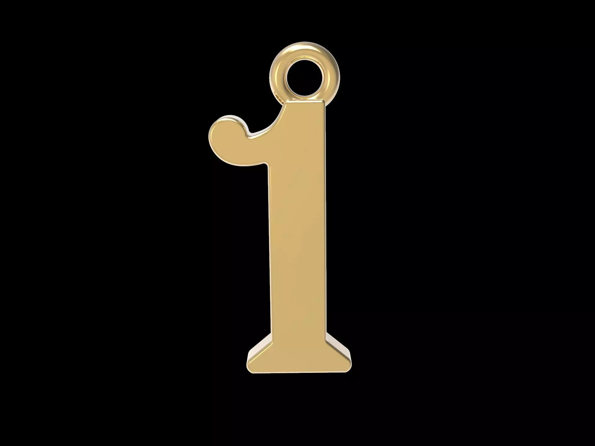 numerals Pendant one 1 3D print model_0