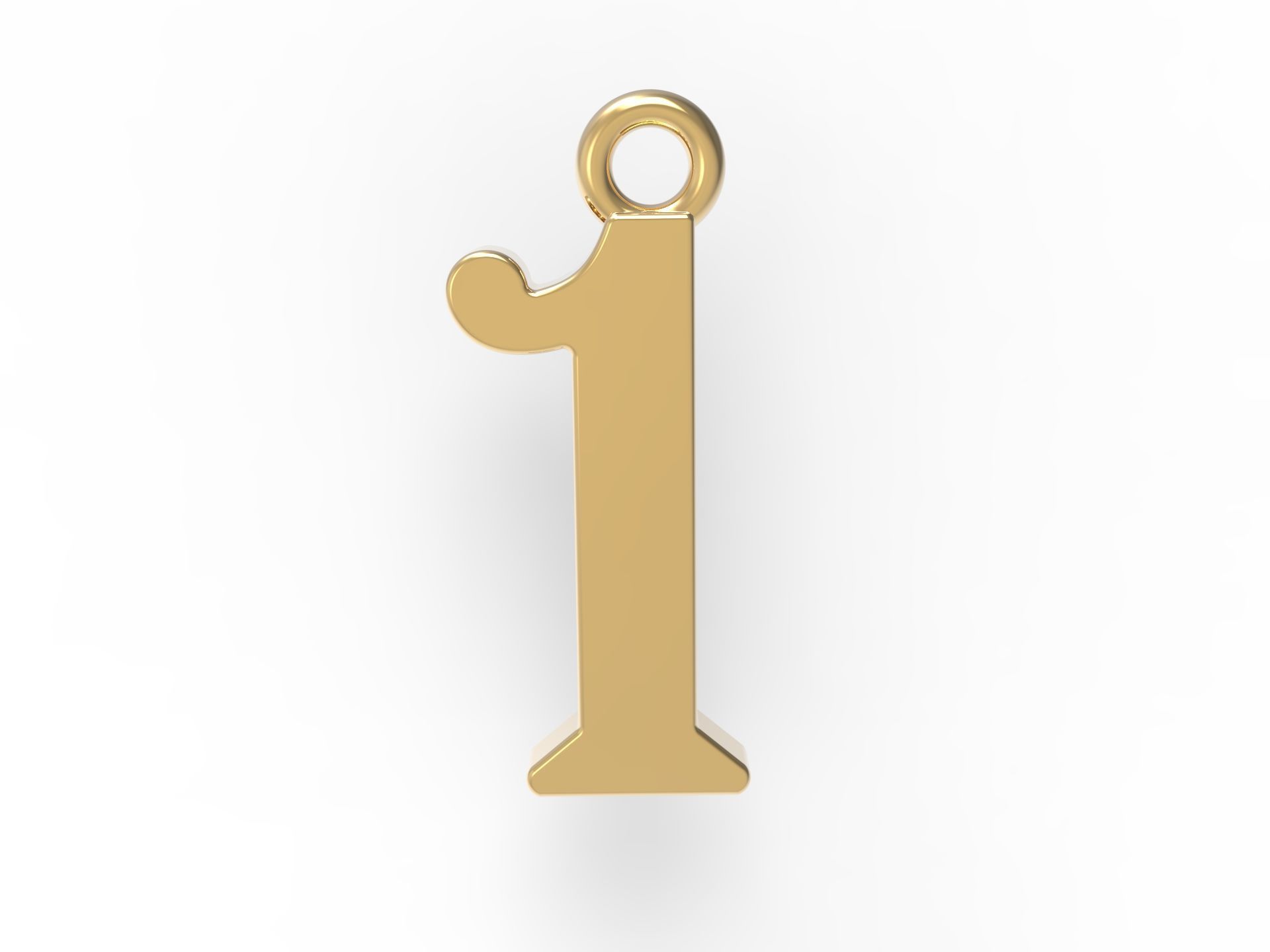 numerals Pendant one 1 3D print model_1