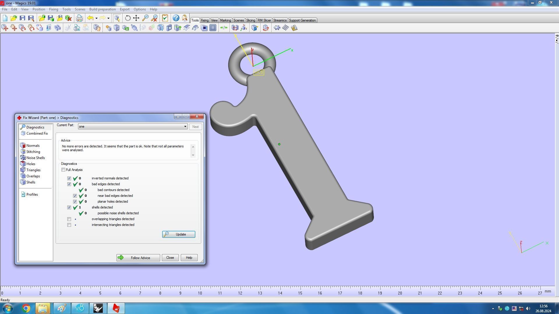 numerals Pendant one 1 3D print model_2