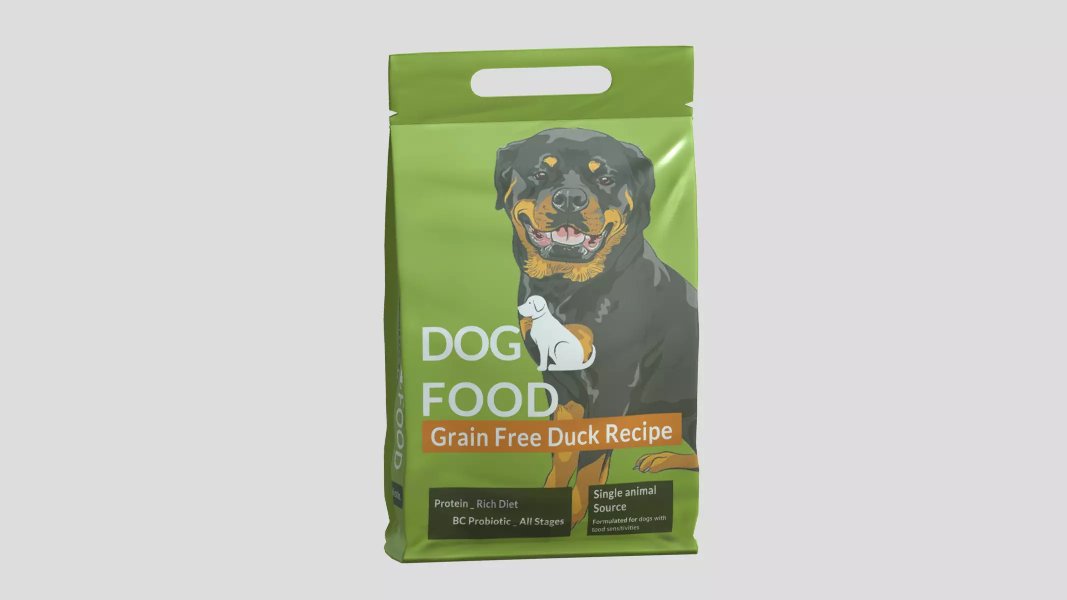 Dog Food Pack Low Poly Low-poly 3D model