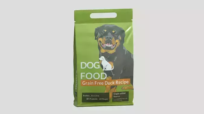 Dog Food Pack Low Poly Low-poly 3D model