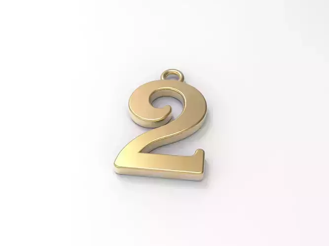 pendant number two 2 3D print model