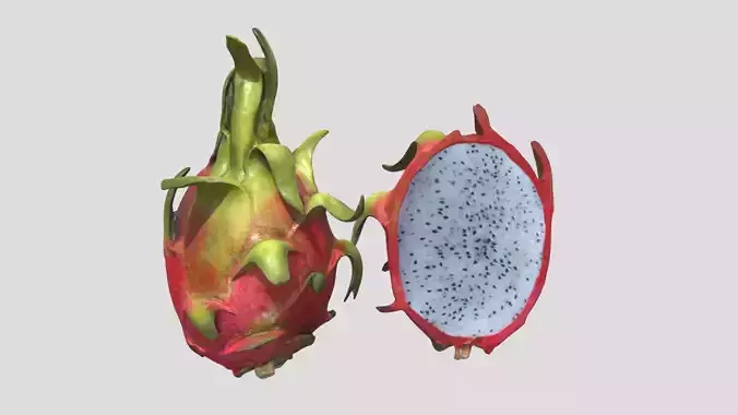 Dragon Fruit Low Poly