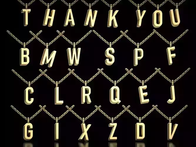 3D 26 Letter Pendant 3D print model