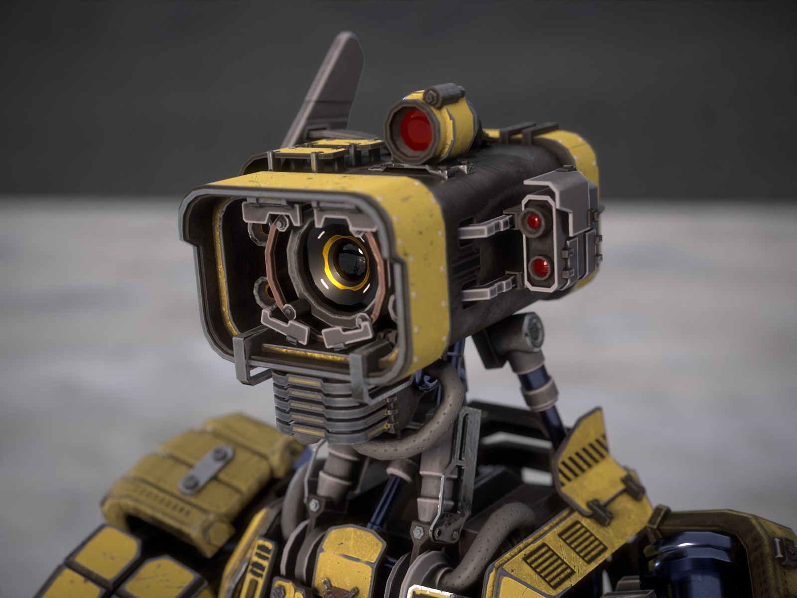 Univesral gameready robot with 3 color options Low-poly 3D model_4