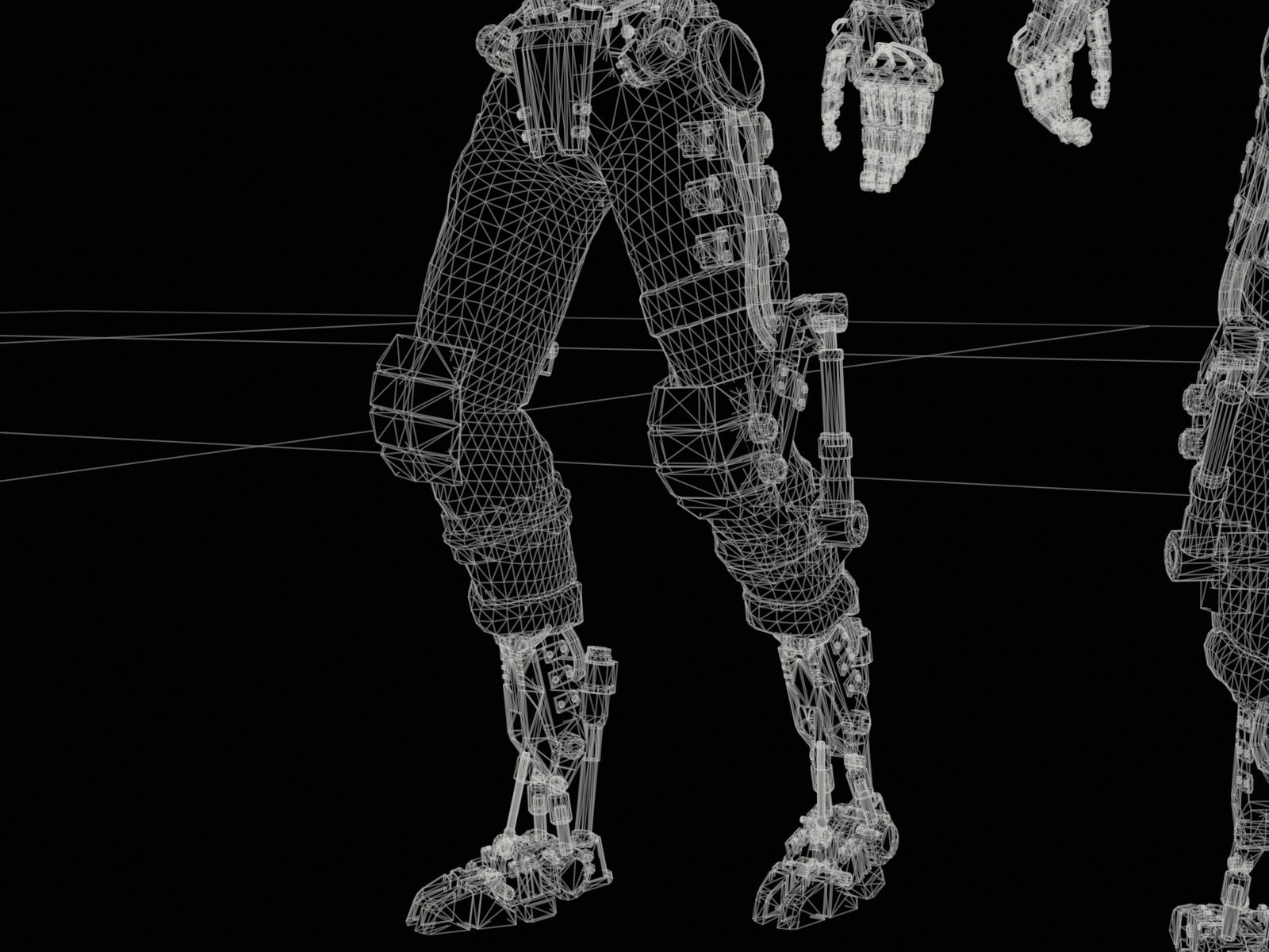 Univesral gameready robot with 3 color options Low-poly 3D model_39