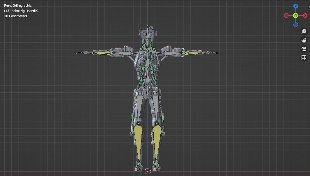 Univesral gameready robot with 3 color options Low-poly 3D model_42