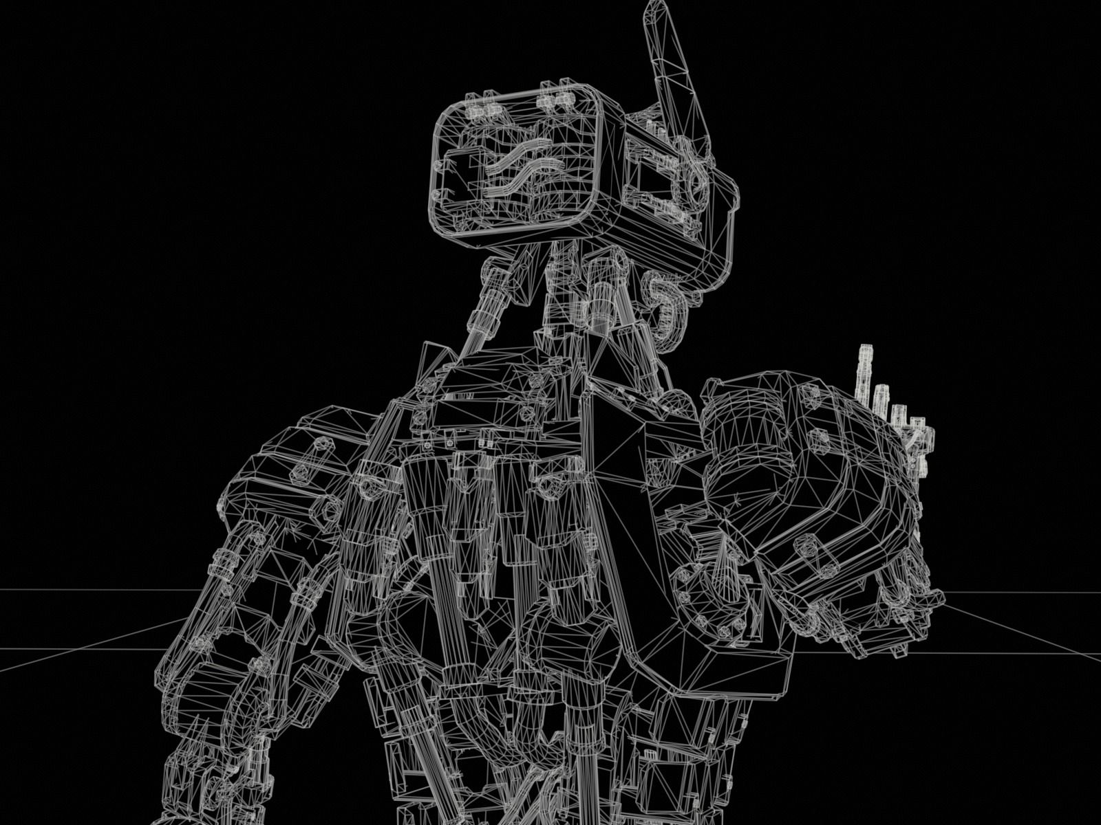 Univesral gameready robot with 3 color options Low-poly 3D model_37