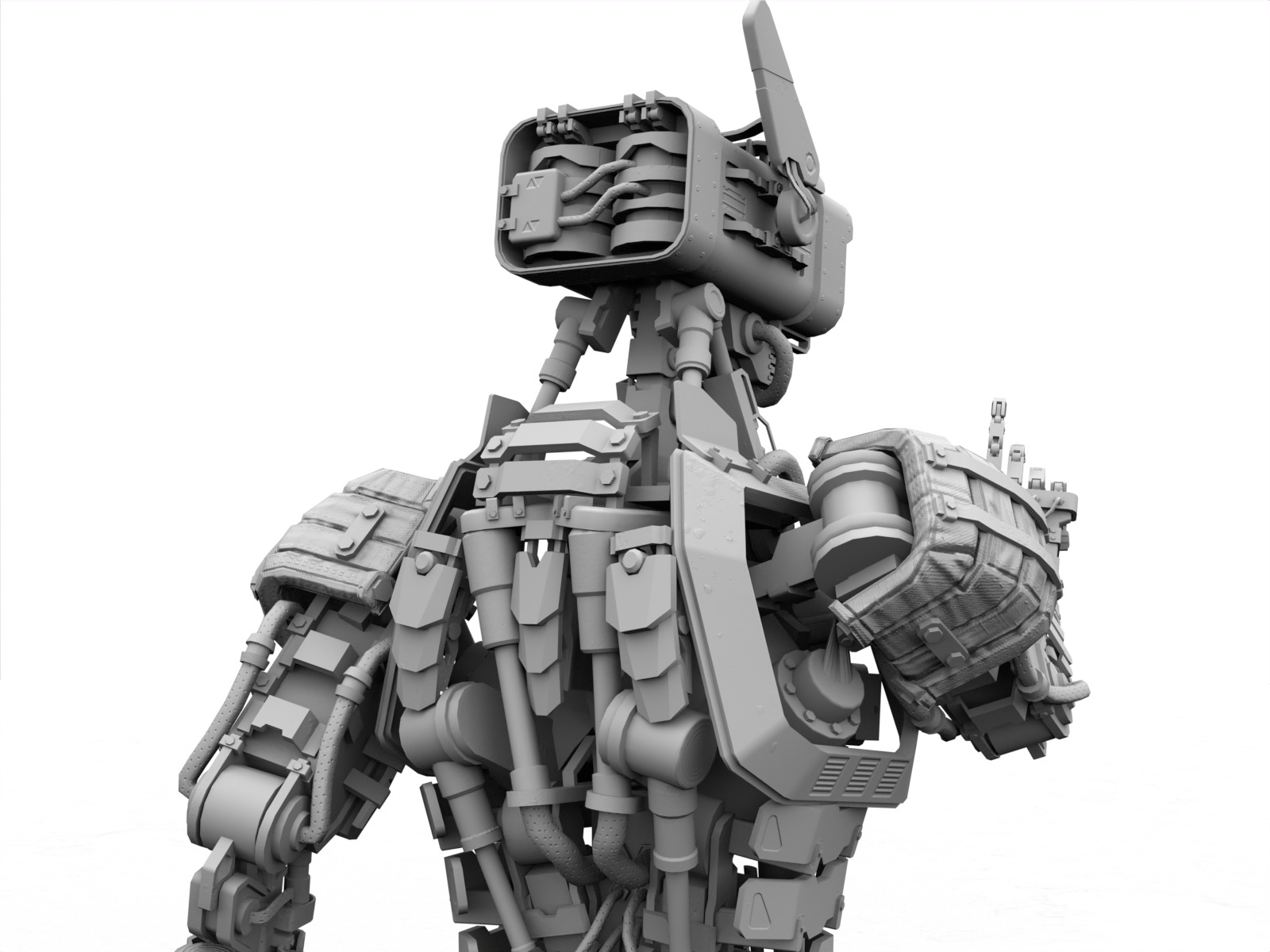 Univesral gameready robot with 3 color options Low-poly 3D model_24