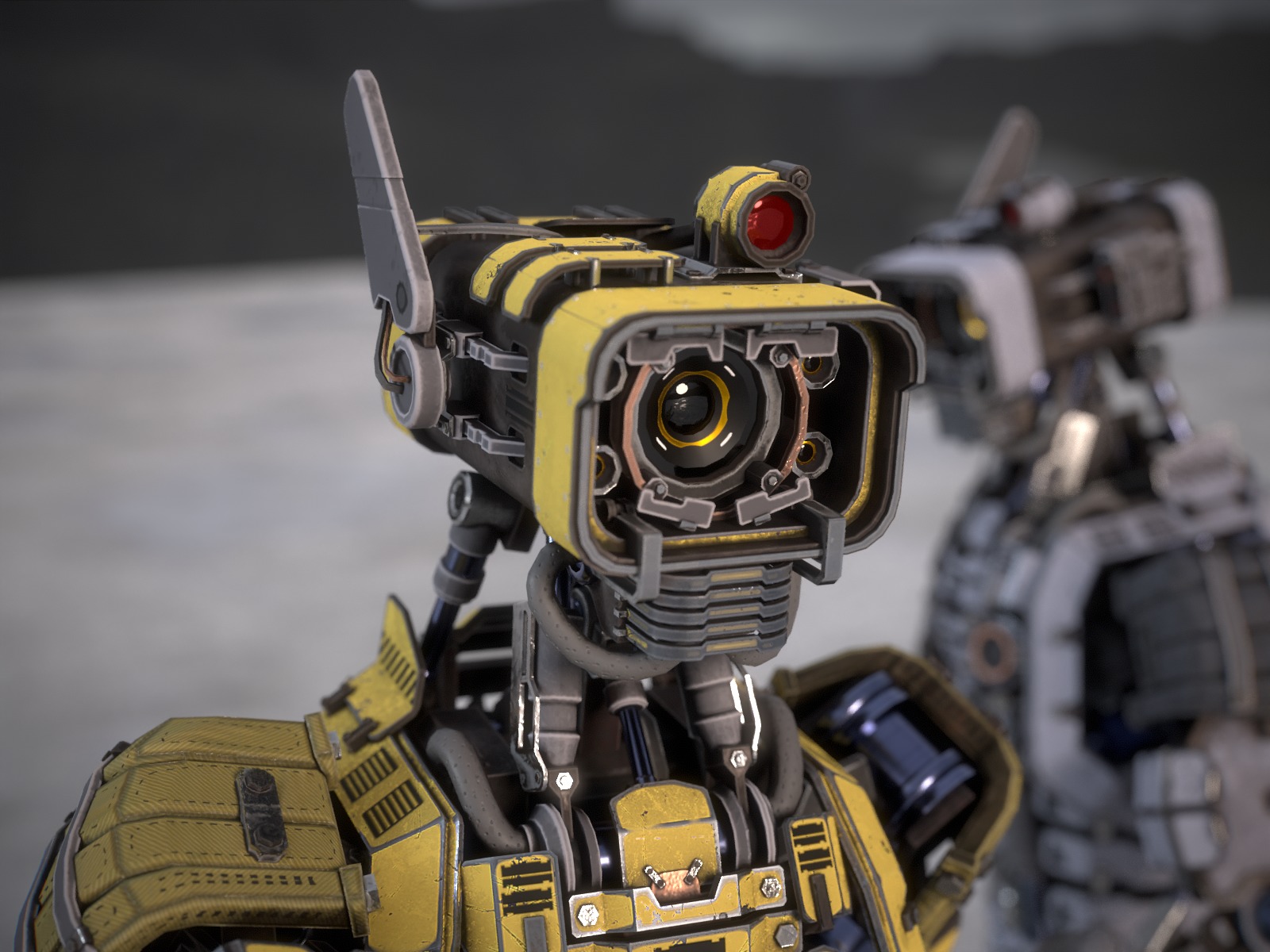 Univesral gameready robot with 3 color options Low-poly 3D model_15