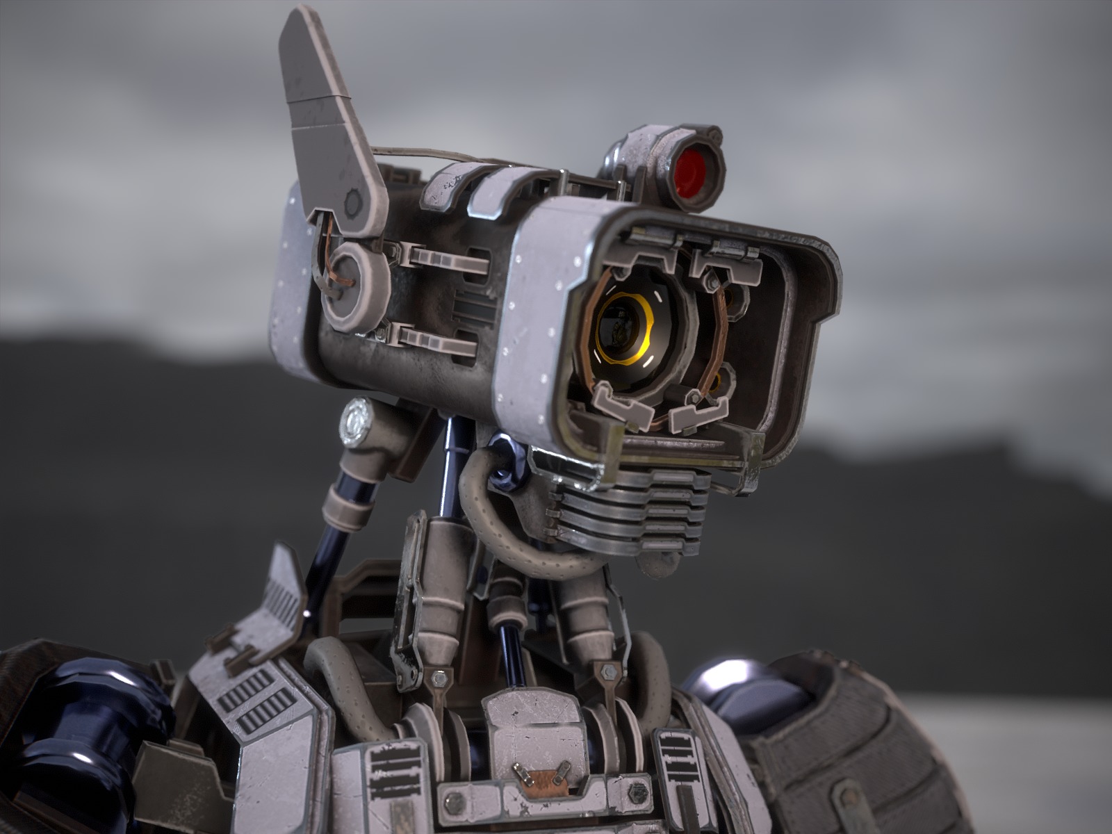 Univesral gameready robot with 3 color options Low-poly 3D model_16