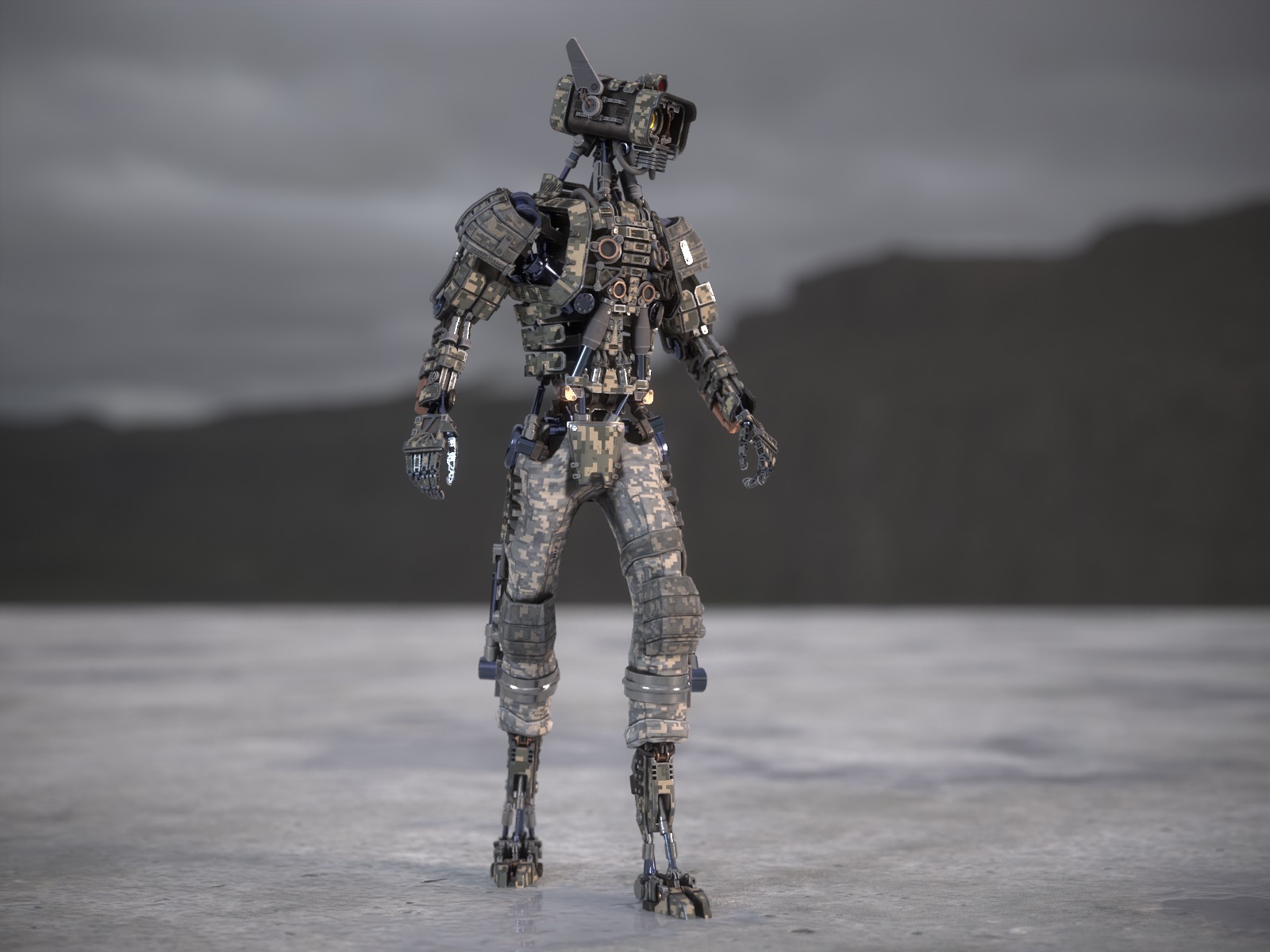 Univesral gameready robot with 3 color options Low-poly 3D model_29